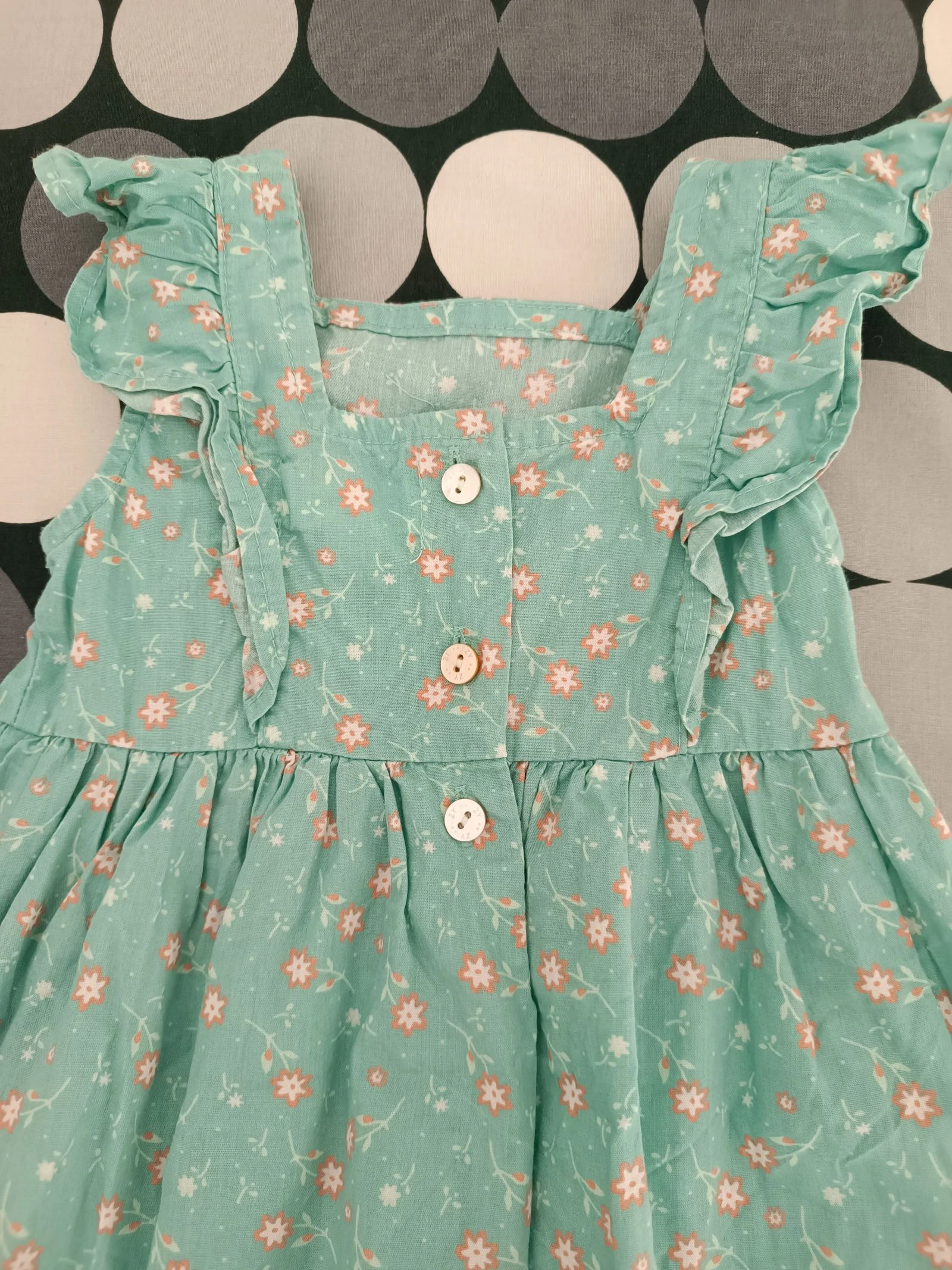 Vestido Zippy 6-9 meses - Verde Menta y Floral Encantador – photo 7